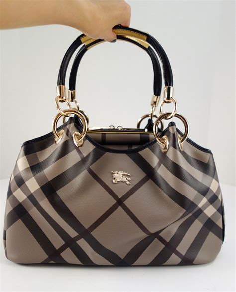 faux burberry purse brown